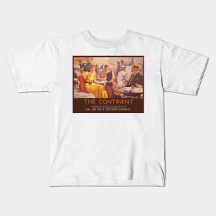 Vintage railway advert for travel to the Continent Kids T-Shirt